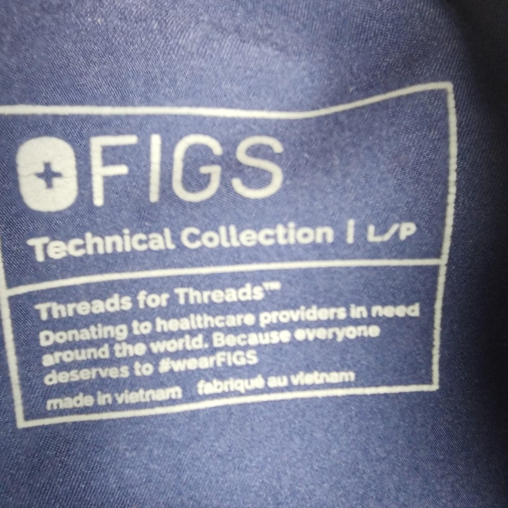FIGS Scrub Set Womens L Blue Technical Collection Casma V Neck Top Cargo Pants - Picture 12 of 16